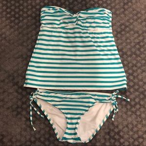 Green Striped Tankini